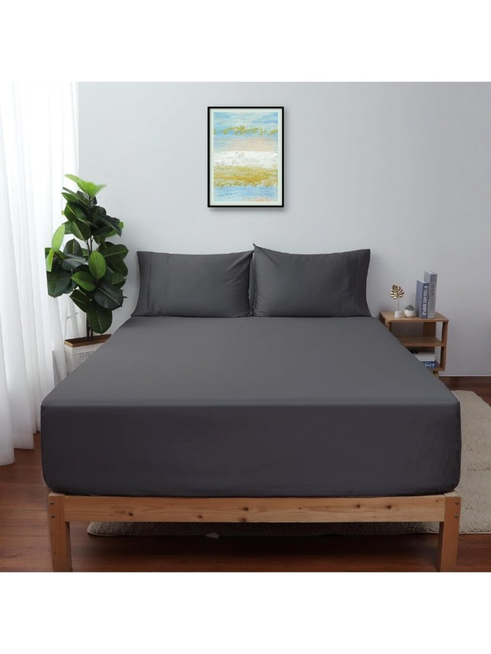 Luxurious 100% Egyptian Cotton King Fitted Sheet, 600 Thread Count Sateen